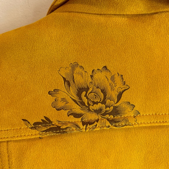 DESIGUAL Sz 38 Jacket Moto Style Floral Pattern Quilted Shoulders Unique Lining - Picture 10 of 16